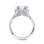 Yaffie White Gold Cushion-cut Diamond Halo Ring with 4.33ct Total Weight