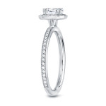 White Gold Diamond Cushion Halo Engagement Ring - Sparkling 4/5ct TDW by Yaffie