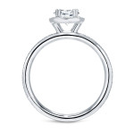 Sparkling Yaffie Diamond Engagement Ring with Cushion Halo in 4/5ct White Gold
