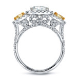 Certified Cushion Cut Diamond Ring in Yaffie White Gold with 5ct TDW