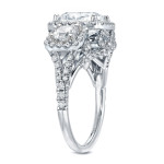 Certified Cushion Cut Diamond Ring - Yaffie White Gold with 5ct TDW