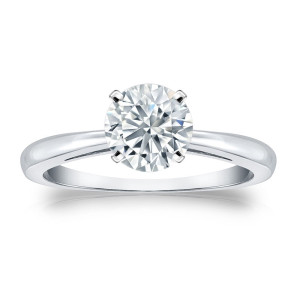 GIA Certified Platinum 4-Prong 1 ct. TDW Round-Cut Diamond Solitaire Engagement - Custom Made By Yaffie™