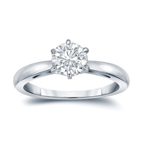 GIA Certified Platinum 6-Prong 1 ct. TDW Round-Cut Diamond Solitaire Engagement - Custom Made By Yaffie™