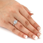Yaffie Platinum Asscher Cut Diamond Halo Engagement Ring (1.5ct TDW Certified)