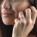 Sparkling Yaffie Platinum Engagement Ring with 1.5ct TDW Round-Cut Diamond Halo