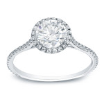 Sparkling Yaffie Platinum Engagement Ring with 1.5ct TDW Round-Cut Diamond Halo