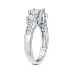 Platinum Princess Cut Diamond Ring with Dazzling 1 1/2ct Diamond