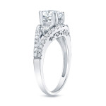Certified 1 1/4ct TDW Round Cut Diamond Engagement Ring by Yaffie Platinum