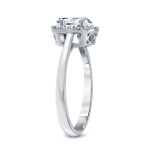 Certified Oval Diamond Halo Engagement Ring with 1 1/8ct TDW in Yaffie Platinum