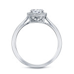 Certified Oval Diamond Halo Engagement Ring with 1 1/8ct TDW in Yaffie Platinum