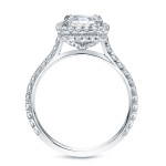 Yaffie Platinum Halo Ring: Flawless 1 ¾ ct Cushion-Cut Diamond.