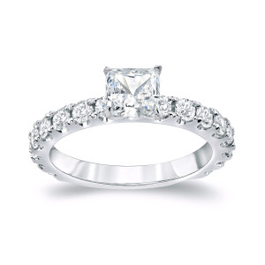 Certified Diamond Engagement Ring - Yaffie Platinum 1 3/4ct Princess Cut Sparkler