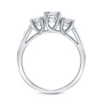 Platinum Yaffie Round Diamond 3-Stone Engagement Ring, 1 3/4ct TDW.