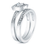 Certified Princess-Cut Diamond Halo Bridal Set: Yaffie Platinum 1/2ct TDW