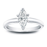 Platinum Marquise Diamond Solitaire Engagement Ring by Yaffie - Half Carat Total Diamond Weight