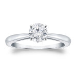 Sparkling Yaffie Platinum Engagement Ring with 1/2ct TDW Round-cut Diamond Solitaire