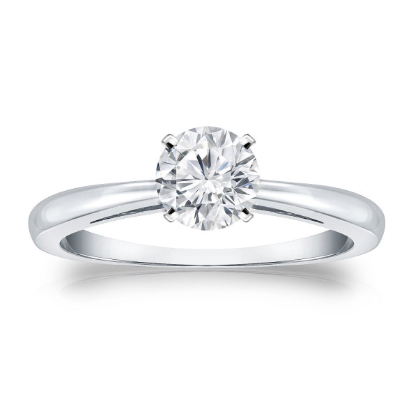 Sparkling Yaffie Platinum Engagement Ring with 1/2ct TDW Round-cut Diamond Solitaire