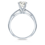 Sparkling Yaffie Platinum Diamond Engagement Ring with 1/2 Carat TDW and Classic Round-cut Solitaire