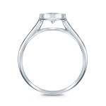 Platinum Yaffie Solitaire Engagement Ring adorned with 1/3ct TDW Bezel-set Round-cut Diamond