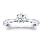 Platinum 1/3ct TDW Round-cut Diamond Solitaire Engagement Ring - Custom Made By Yaffie™