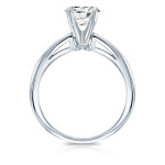 Platinum 1/3ct TDW Round-cut Diamond Solitaire Engagement Ring - Custom Made By Yaffie™