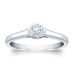 Sparkling Yaffie Platinum Diamond Engagement Ring with Bezel-set Round-cut 1/4ct TDW Solitaire