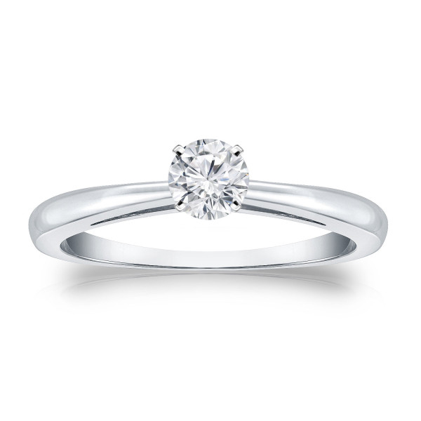 Sparkling Yaffie Platinum Engagement Ring with 1/4ct Round Diamond