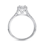 Regal Renaissance - Certified 1ct TDW Princess-cut Diamond Halo Bridal Ring Set by Yaffie Platinum.