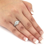 Certified Platinum Engagement Ring featuring Braided Halo and 1ct TDW Round Diamond by Yaffie