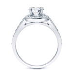 Vintage-Inspired Bridal Ring Set with Certified 1ct TDW Platinum Round Diamond by Yaffie