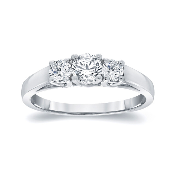Yaffie 1ct TDW Platinum Trilogy Diamond Engagement Ring