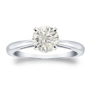 Sparkle and Shine with Yaffie Platinum 1ct TDW Round-cut Diamond Solitaire Engagement Ring