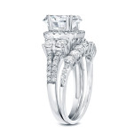 Certified Bridal Set: Yaffie Platinum Halos with 2.33ct Round Diamond Cut