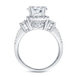 Certified Bridal Set: Yaffie Platinum Halos with 2.33ct Round Diamond Cut