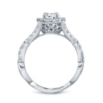 Certified Oval Diamond Halo Engagement Ring - Yaffie Platinum