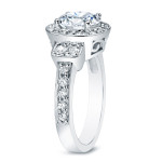 Sparkling Yaffie Certified Round Diamond Engagement Ring with 2 3/4ct TDW Platinum