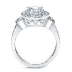 Sparkling Yaffie Certified Round Diamond Engagement Ring with 2 3/4ct TDW Platinum