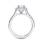 Certified Cushion Cut Diamond Bridal Ring Set - Yaffie Platinum, 2ct TDW