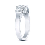 Certified Oval-Cut Three-Stone Diamond Engagement Ring with 2ct TDW in Yaffie Platinum