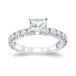 Certified Princess Cut Diamond Engagement Ring - 2ct TDW - Yaffie Platinum