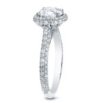 Certified Diamond Halo Engagement Ring with Round-Cut 2ct TDW in Yaffie Platinum