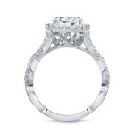 Certified Platinum Oval Diamond Halo Engagement Ring - 3 1/8ct TDW
