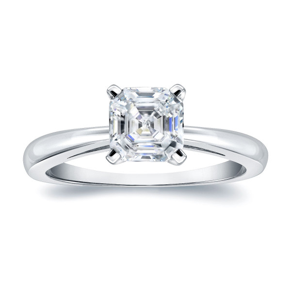 Platinum Yaffie Engagement Ring with Asscher-Cut 3/4ct TDW Diamond