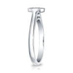 Platinum 3/4ct TDW Round-cut Diamond Solitaire Engagement Ring with Chic Bezel