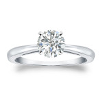 Experience Eternal Sparkle with Yaffie Platinum Round-cut Diamond Solitaire Engagement Ring - 3/4ct TDW