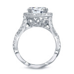 Certified Oval Diamond Halo Engagement Ring - Yaffie Platinum, 5 3/4ct TDW
