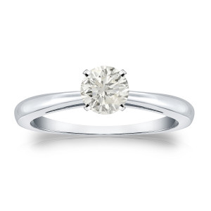 Sparkle in Style with Yaffie 1/3ct TDW Platinum Round Diamond Engagement Ring