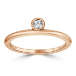 Yaffie Golden Ring with 1/10ct TDW Bezel Set Diamond Solitaire.