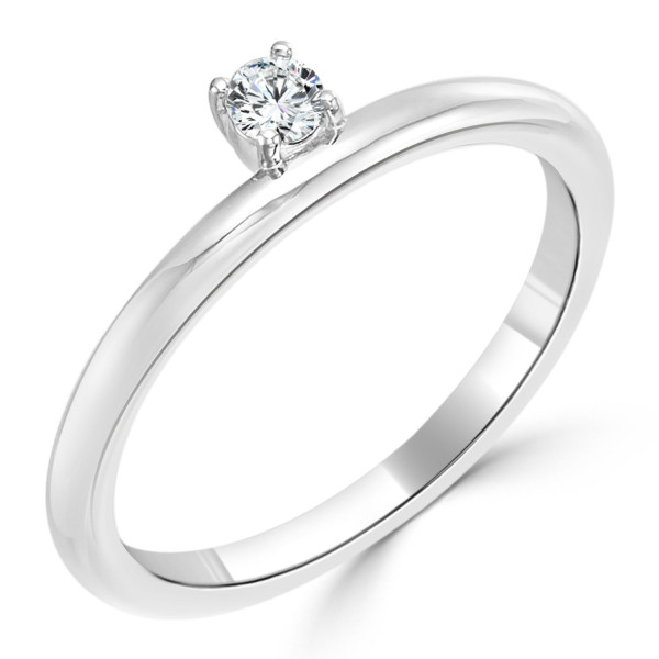 Golden Promise: Women Round Diamond Solitaire Engagement Ring (1/10ct TDW)