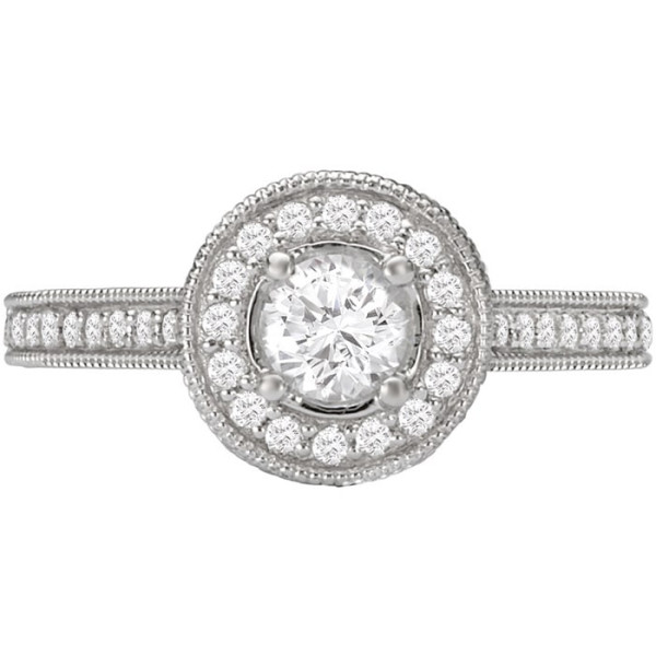 Radiant Yaffie White Gold Diamond Halo Ring Sparkles with 1 1/4ct TDW